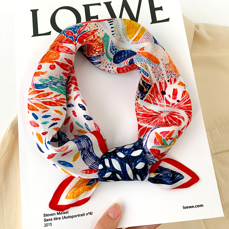 53cm Square Silk Scarf Women N - Silk Neck Scarf 리뷰 및 가격