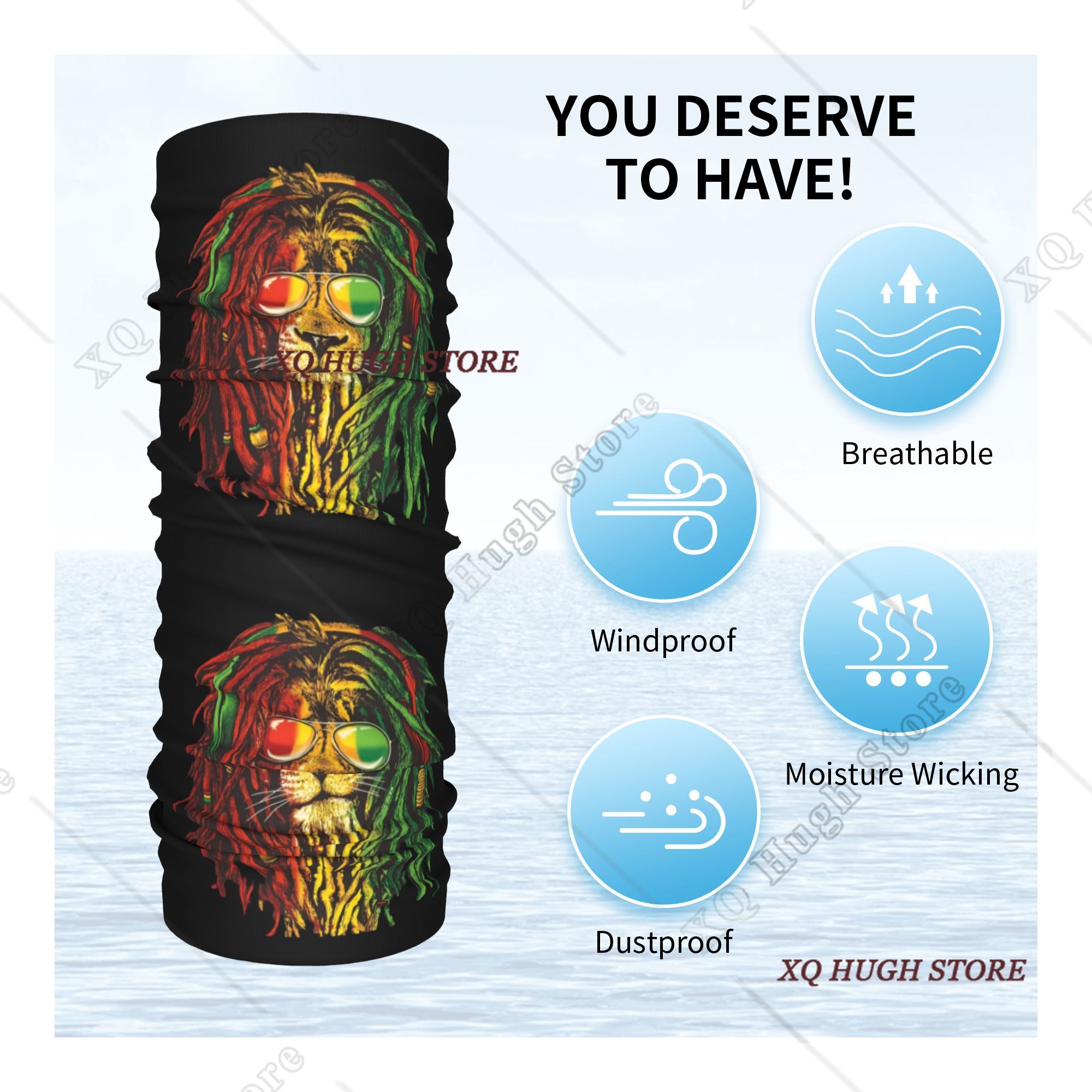 Rasta Reggae Lion Sunglass Art - Neck Warmer Tube 리뷰 및 가격