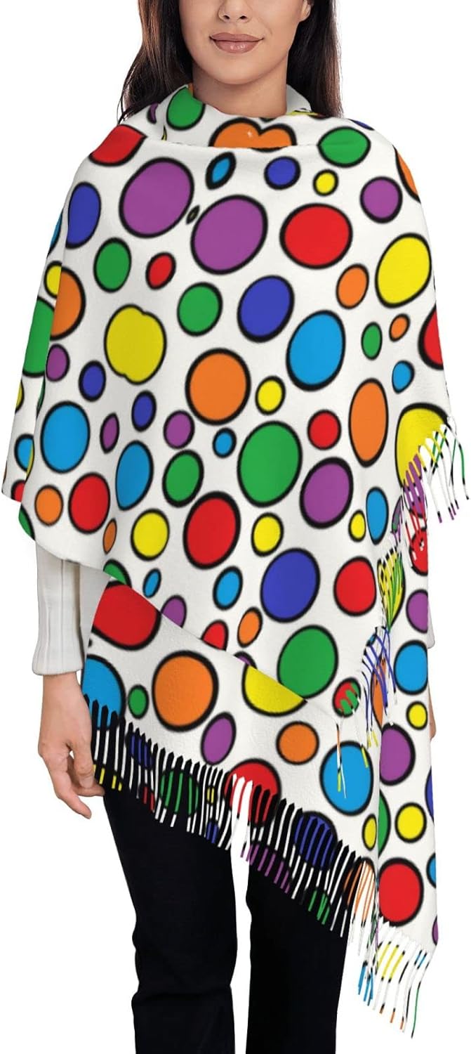 Colorful Circles Women's Scarf - Stole Wedding Shawl 리뷰 및 가격