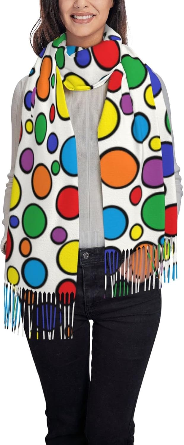 Colorful Circles Women's Scarf - Stole Wedding Shawl 리뷰 및 가격