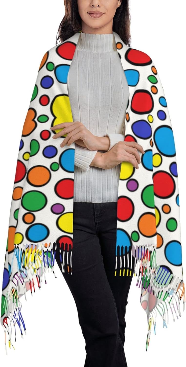 Colorful Circles Women's Scarf - Stole Wedding Shawl 리뷰 및 가격