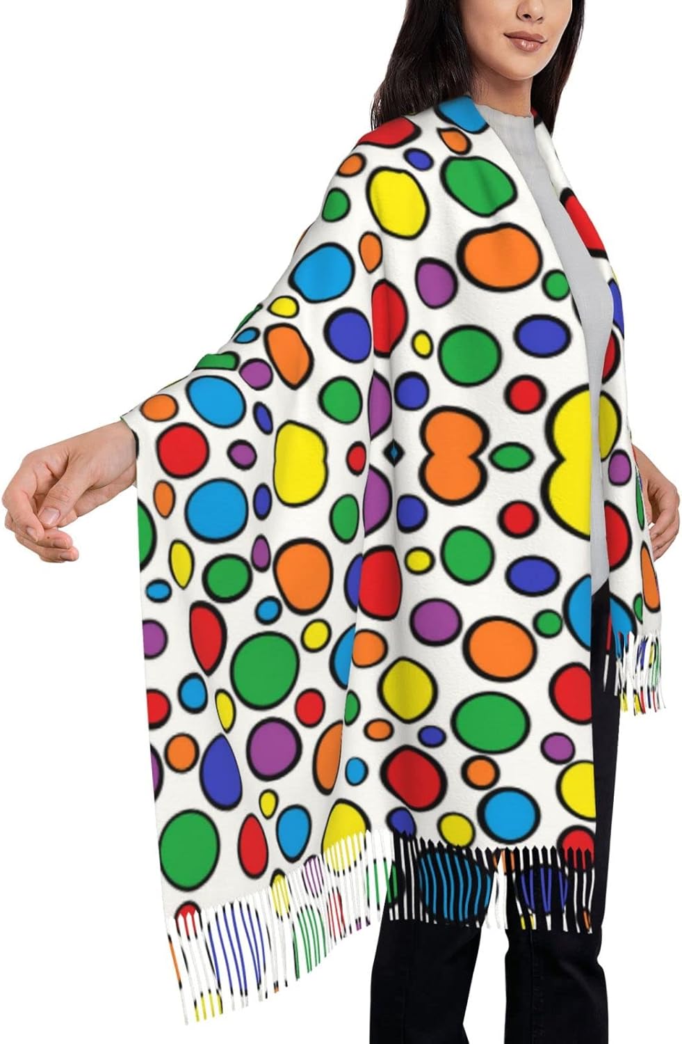 Colorful Circles Women's Scarf - Stole Wedding Shawl 리뷰 및 가격