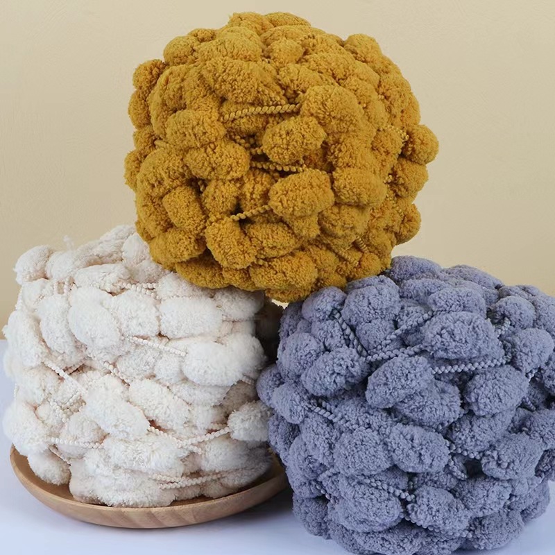 130G/Roll Pompom Yarn Mixed Co - Woven Scarf Blanket 리뷰 및 가격