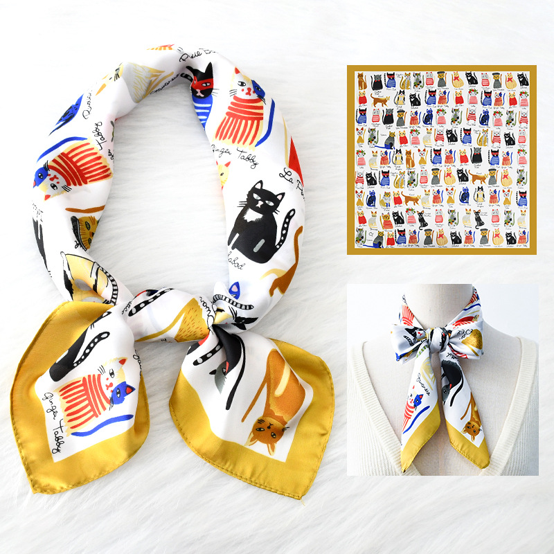 Luxury Silk Square Scarf Women - Scarf Silk Square 리뷰 및 가격