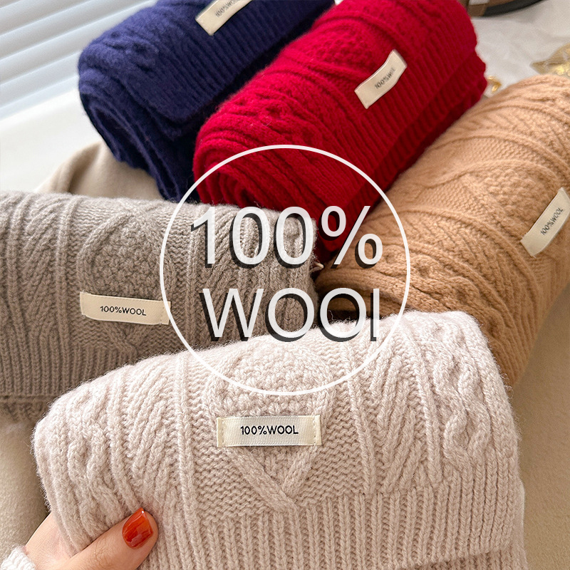 Luxury 100% Wool Scarf Women M - Muffler Men Wool 리뷰 및 가격