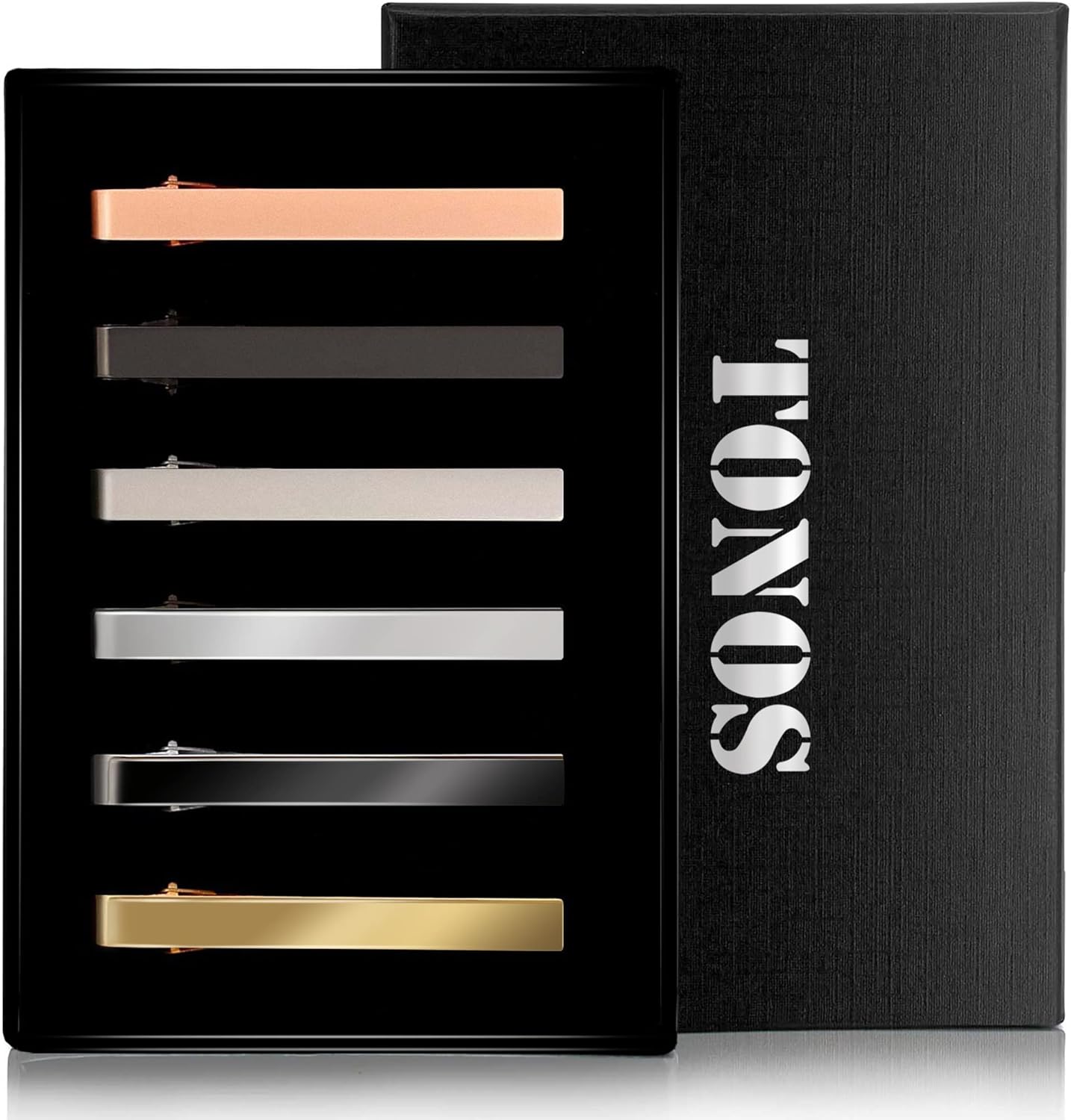 6 Pack Tie Clips Set Black Sil - Tie Bar Set Gift 리뷰 및 가격