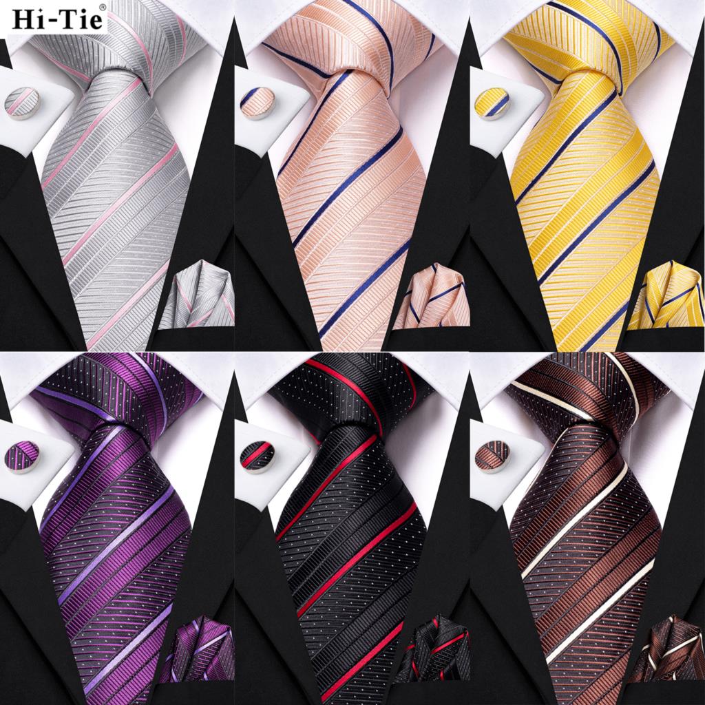 Hi-Tie Striped Black Red Mens  - Silk Tie Striped 리뷰 및 가격