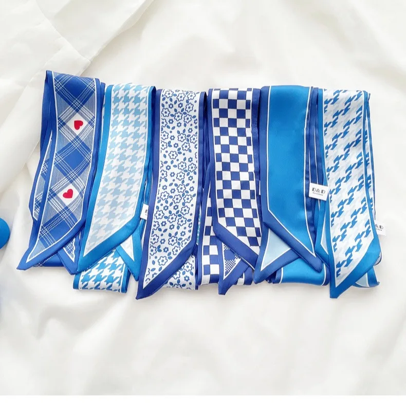 Klein blue silk scarf new chec - Head Wrap Turban 리뷰 및 가격