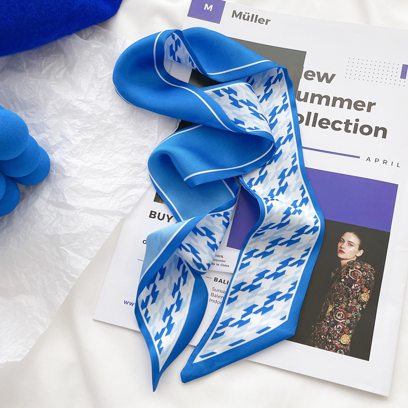 Klein blue silk scarf new chec - Head Wrap Turban 리뷰 및 가격