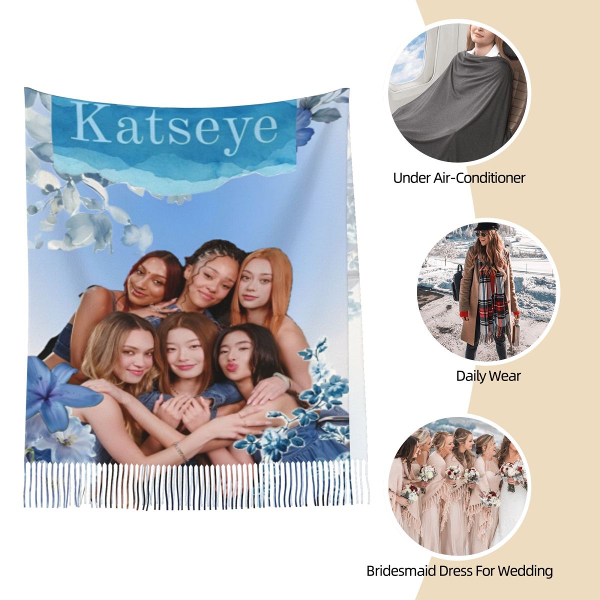 Katseye Kpop Scarf for Women W - Pashmina Wrap Large 리뷰 및 가격