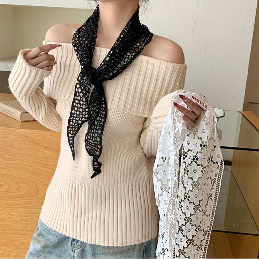 Floral Printed Lace Triangle S - Face Scarf Mask 리뷰 및 가격
