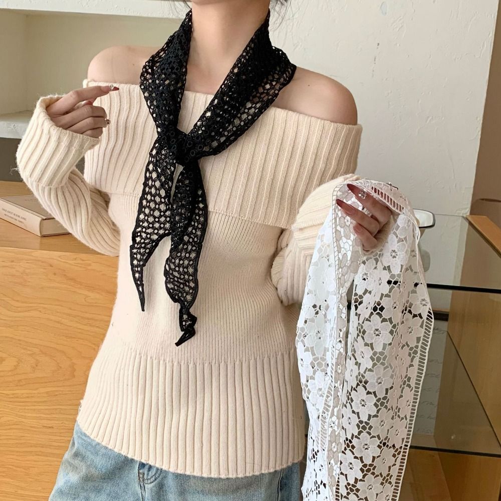 Floral Printed Lace Triangle S - Face Scarf Mask 리뷰 및 가격