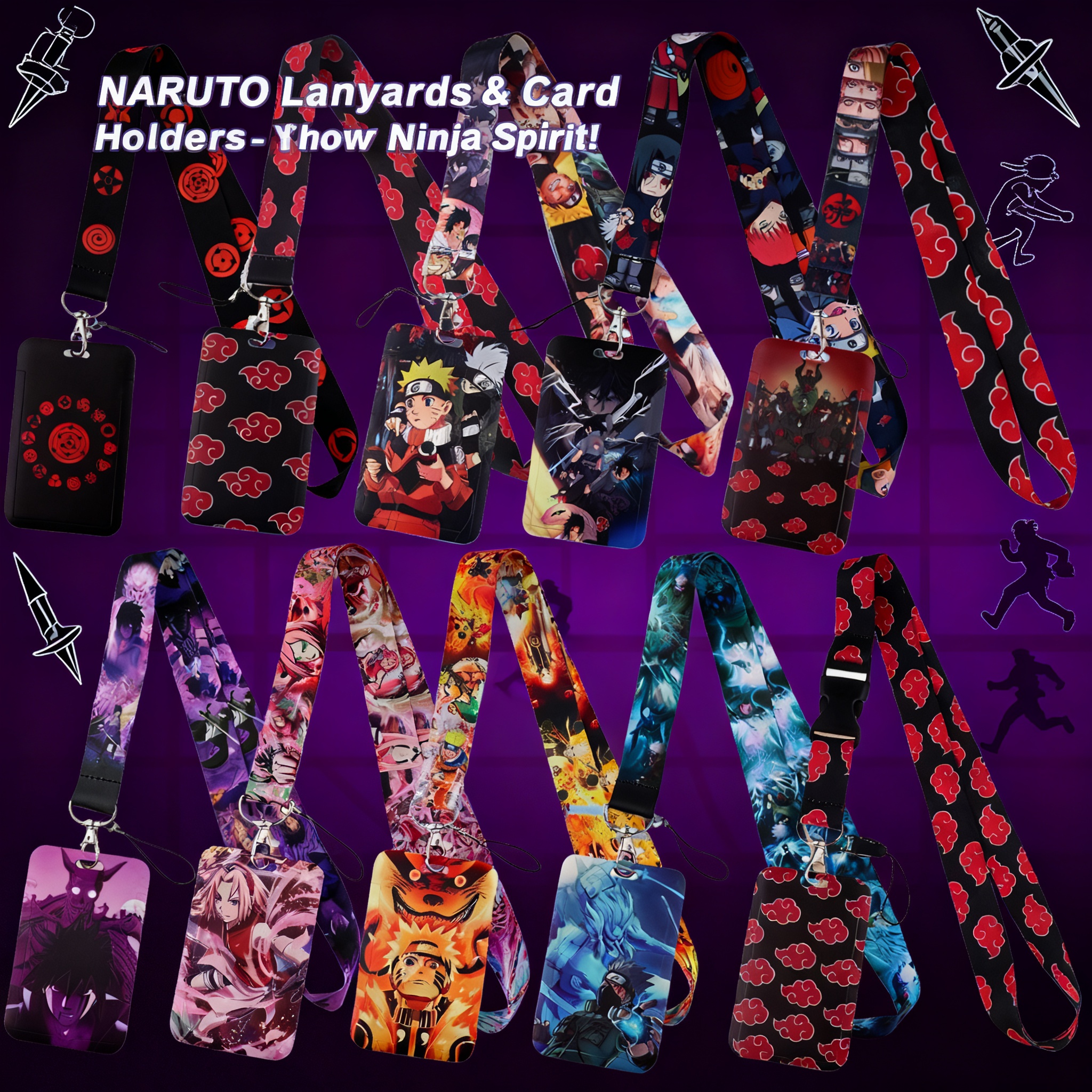 Japanese Anime Red Clouds Busi - Lanyard Badge Holder 리뷰 및 가격