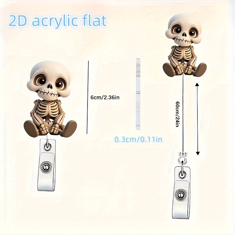 2D Flat, Acrylic Dazed Skull H - Lanyard Badge Holder 리뷰 및 가격