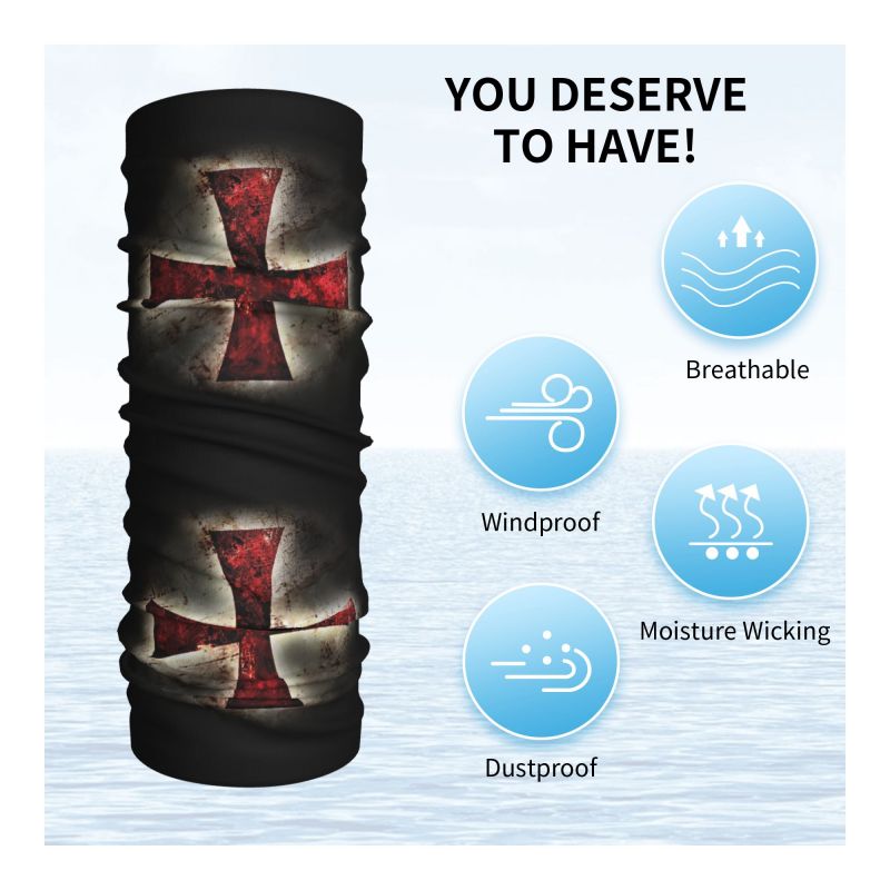 Custom Knights Templar Flag Ba - Neck Warmer Tube 리뷰 및 가격